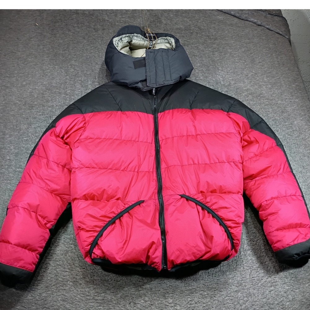 Vintage Feathered Friends Volant Down Jacket Mens Large Red Gore DryLoft Hooded